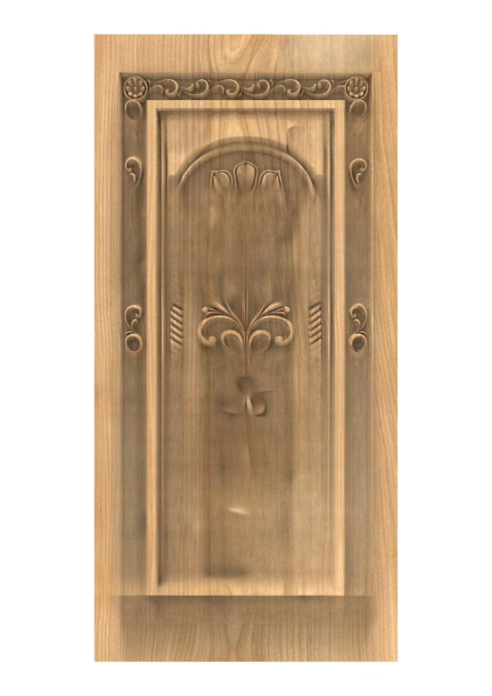 GSK DELITE DOORS - DL-10 Classic Floral Archway Carved Wooden Door 3D Model